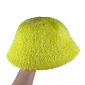 Neon Green Fuzzy Bucket Hat